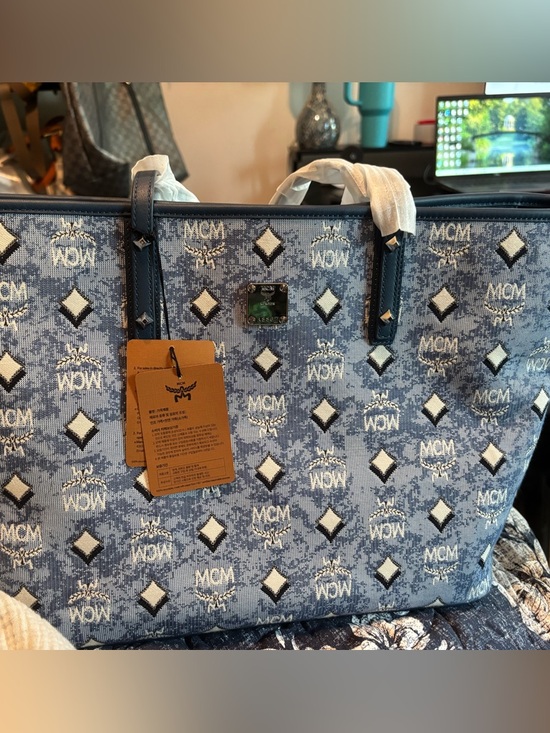 MCM Handbags - NWT MCM Aren Tote – Blue Denim Visetos – BRAND NEW Full Set (Dust Bag & Papers)